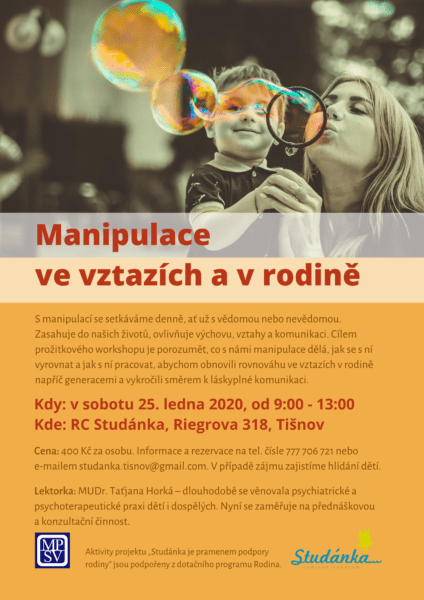 Plakát akce: Manipulace ve vztazích a v rodině