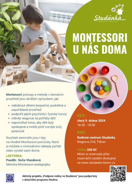 Plakát akce: Montessori u nás doma