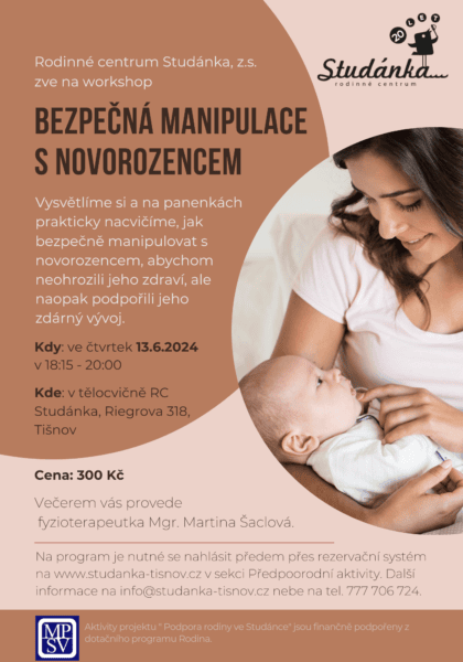 Plakát akce: Bezpečná manipulace s novorozencem